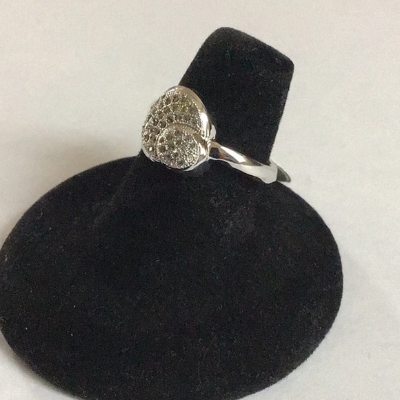 Modern Silver Tone Textured Ring with Minimalist Design - Size 9 - Picture 4 of 5